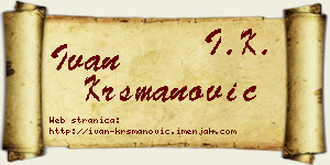 Ivan Krsmanović vizit kartica